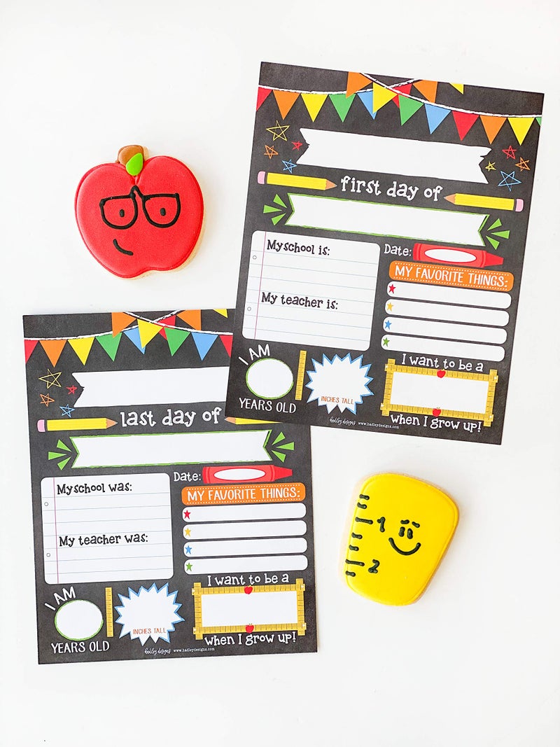 Hadley Designs First Day of School Board â€“ 10 Double-Sided First and Last Day Boards, 8x10 Back to School Photo Prop for Kids, Preschool, Kindergarten and Elementary, Fiesta Chalk Theme - Image 5